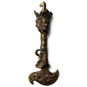 Tibetan Bronze Phurba Buddhist Sacrificial Knife