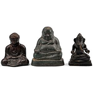 Buddhist Bronze Buddha and Ganesh Group