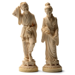 Vintage Italian Japanese Figure Pair by A. Giannelli