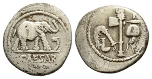 The Caesarians, Julius Caesar AR Denarius.