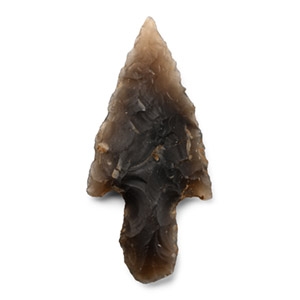 British Stone Age Knapped Flint Barbed and Tanged Arrowhead