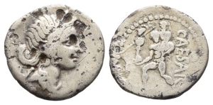 The Caesarians, Julius Caesar AR Denarius.