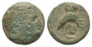 Mysia, Adramyteion as Agathokleia AE 16mm.
