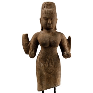 South East Asian Sandstone Statue of the Goddess Durga
