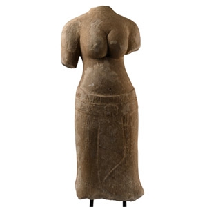 South East Asian Sandstone Statue of the Goddess Lakshmi