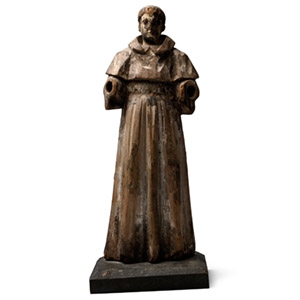 Post Medieval Wooden Statue of a Franciscan Priest