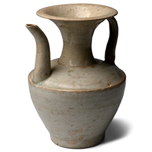 Chinese Song Cizhou White Glazed Stoneware Ewer