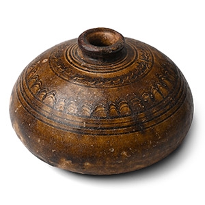 South East Asian Glazed Ceramic Oil Vessel