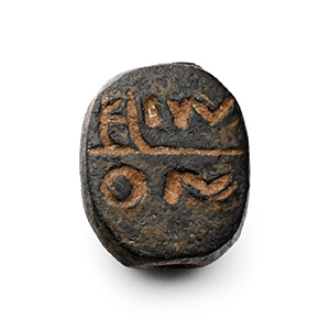 Western Asiatic Bronze Scaraboid Seal with Aramaic Inscription