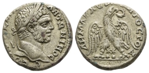 Caracalla BI Tetradrachm of Ake-Ptolemais, Phoenicia.