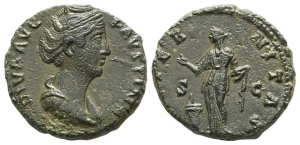 Diva Faustina I AE Dupondius.