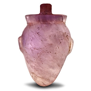 Large Egyptian Amethyst Heart Amulet