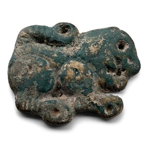 Ordos Gilt Bronze Lion Applique