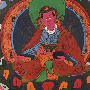 Vintage Tibetan Buddhist Hand-Painted Thangka