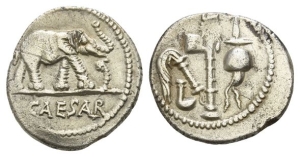 The Caesarians, Julius Caesar AR Denarius.