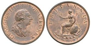 Great Britain. Hanover, George III CU Halfpenny.