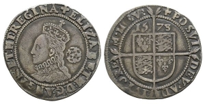England. Tudor, Elizabeth I AR Sixpence.
