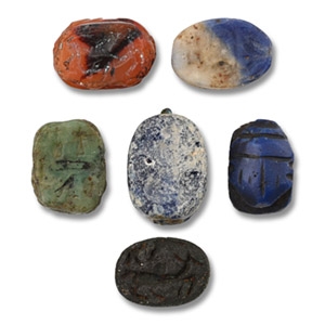 Egyptian Hardstone Scarab Group