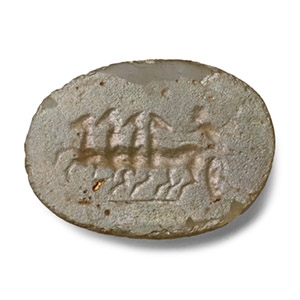 Greek Glass Gem with Quadriga