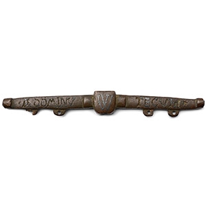 Medieval Inscribed Bronze Purse Bar