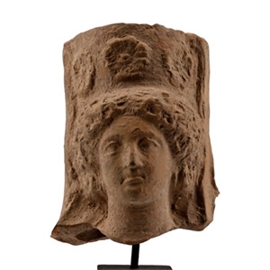 Greek Terracotta Head of a Goddess