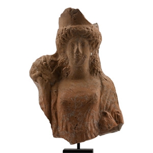 Greek Terracotta Bust of a Goddess