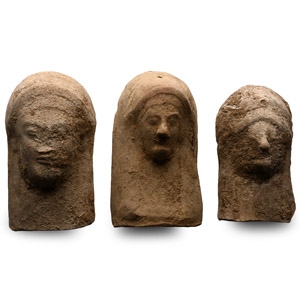Greek Terracotta Female Protome Group
