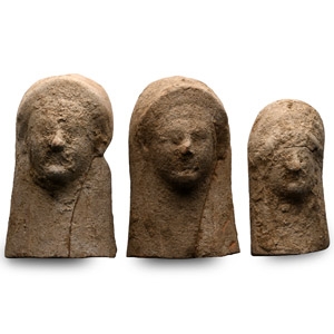 Greek Terracotta Female Protome Group