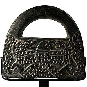 Bactrian Black Chlorite Hand Bag Ceremonial Weight