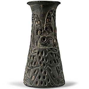 Bactrian Chlorite Vessel with Opposing Serpents