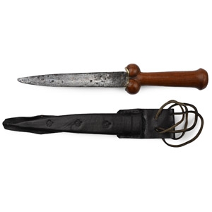 Medieval Iron Ballock Dagger with Reproduction Hilt and Sheath