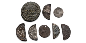 Group of Eight [8] English Medieval and Roman Coins.