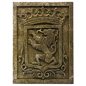 Heraldic Limestone Plaque with Lion
