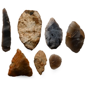 Stone Age Knapped Flint Arrowhead Collection