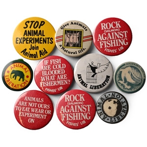 Animal Liberation Vintage Pin Badge Collection