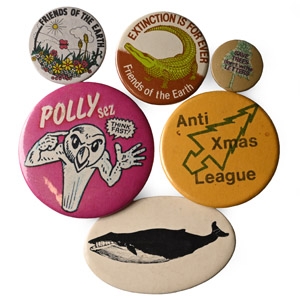 Anti-Extinction and Friends of the Earth Vintage Pin Badge Collection