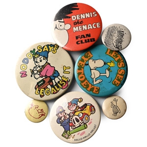Cartoon-Related Vintage Pin Badge Collection