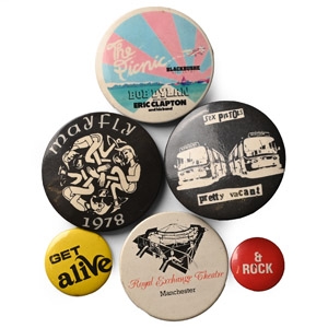 Music-Related Vintage Pin Badge Collection