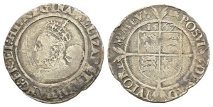 England. Tudor, Elizabeth I AR Sixpence.