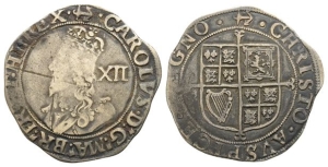England. Stuart, Charles I AR Shilling.
