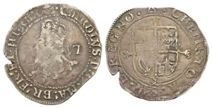 England. Stuart, Charles I AR Sixpence.