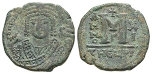 Maurice Tiberius AE 40 Nummi or Follis.
