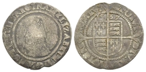 England. Tudor, Elizabeth I AR Sixpence.