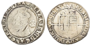 England. Tudor, Elizabeth I AR Sixpence.
