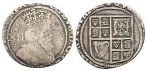 England. Stuart, James I AR Shilling.