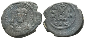 Maurice Tiberius AE 40 Nummi or Follis.