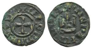 Crusaders, Neapolitan Princes of Epirus and Corfu. Philippe de Taranto BI Denier Tournois.
