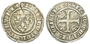France, Royal. Charles VI le Bien-Aimé/le Fol (the Well-Beloved/the Mad) AR Blanc dit Guénar.