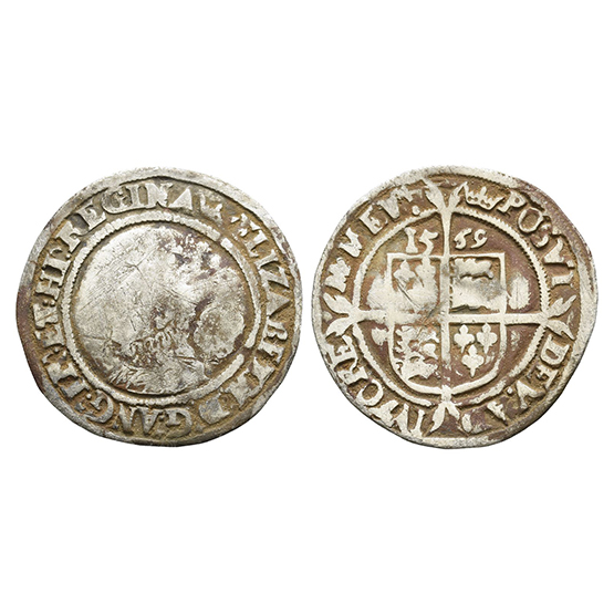 England. Tudor, Elizabeth I AR Sixpence.