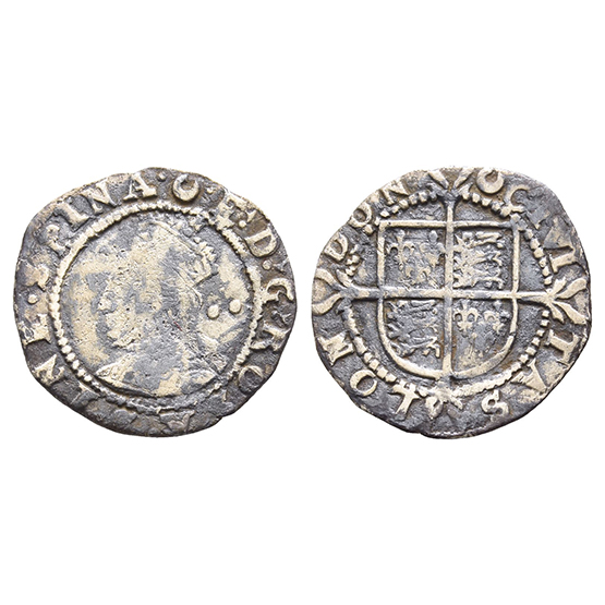 England. Tudor, Elizabeth I AR Halfgroat.